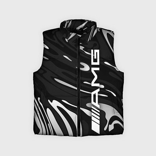 Детский жилет Мерседес АМГ - белые волны / 3D-Черный – фото 1