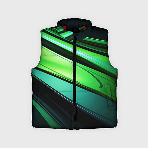 Детский жилет Абстрактные геометрические плавные линии минимализ / 3D-Красный – фото 1