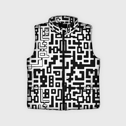 Детский жилет Чёрно-белая глитч инфекция / 3D-Черный – фото 1