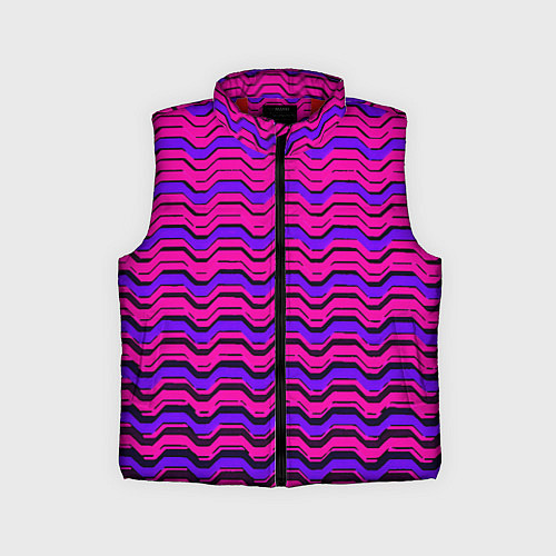 Детский жилет Розовые линии и чёрные полосы / 3D-Красный – фото 1