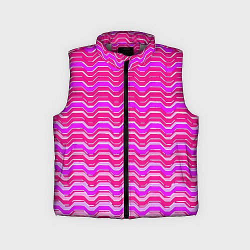 Детский жилет Розовые линии и белые полосы / 3D-Светло-серый – фото 1