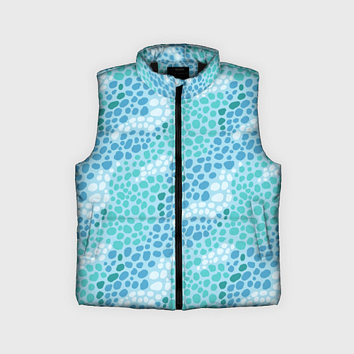 Детский жилет Океанские волны из синих и бирюзовых камней / 3D-Черный – фото 1