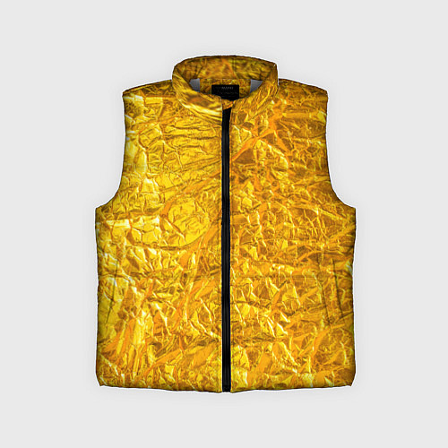 Детский жилет Текстура золотой мятой поверхности / 3D-Светло-серый – фото 1