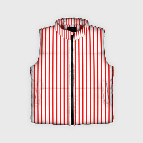 Детский жилет Белый в красную полоску / 3D-Красный – фото 1