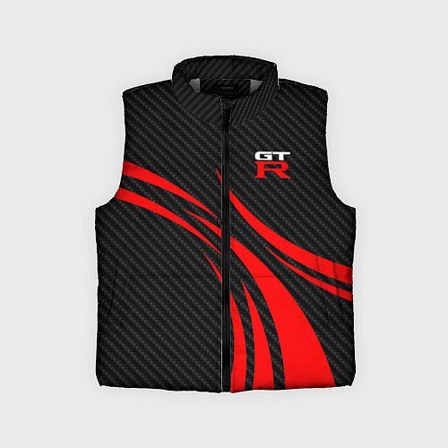 Детский жилет GTR Nissan - Carbon and red / 3D-Светло-серый – фото 1