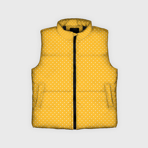 Детский жилет Жёлтый в белый маленький горошек / 3D-Черный – фото 1