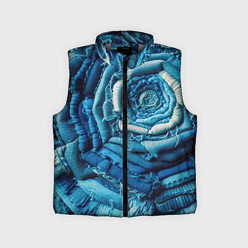 Детский жилет Джинсовая роза - нейросеть / 3D-Светло-серый – фото 1