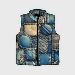 Детский жилет Denim patchwork - ai art