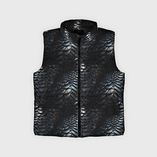 Детский жилет Блестящая металлическая броня / 3D-Черный – фото 1