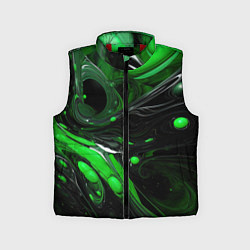 Детский жилет Green dark abstract geometry style, цвет: 3D-красный