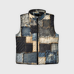 Детский жилет Заплатки пэчворк на джинсе