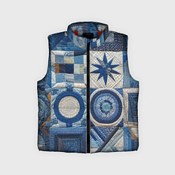 Детский жилет Denim patchwork - ai art, цвет: 3D-красный