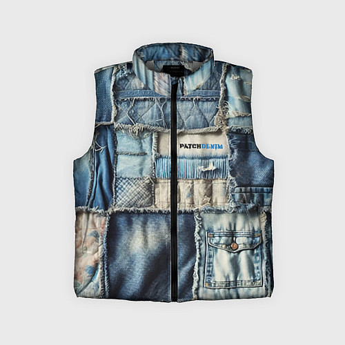 Детский жилет Patchwork denim - vogue / 3D-Светло-серый – фото 1