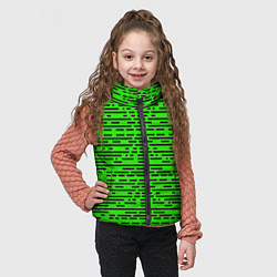 Детский жилет Чёрные полосы на зелёном фоне, цвет: 3D-красный — фото 2