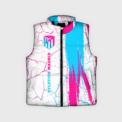 Детский жилет Atletico Madrid neon gradient style по-вертикали, цвет: 3D-черный