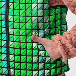 Детский жилет Зелёные плитки и чёрная обводка, цвет: 3D-светло-серый — фото 2