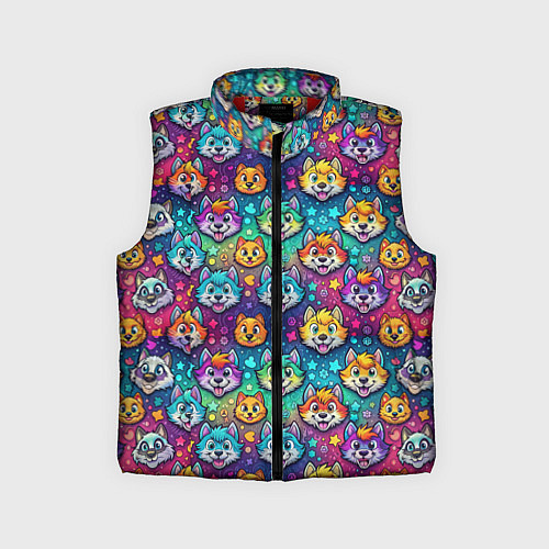 Детский жилет Furry color anime animal faces / 3D-Красный – фото 1