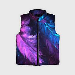 Детский жилет Искрящиеся перья в розовых и голубых оттенках