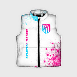 Детский жилет Atletico Madrid neon gradient style вертикально, цвет: 3D-черный