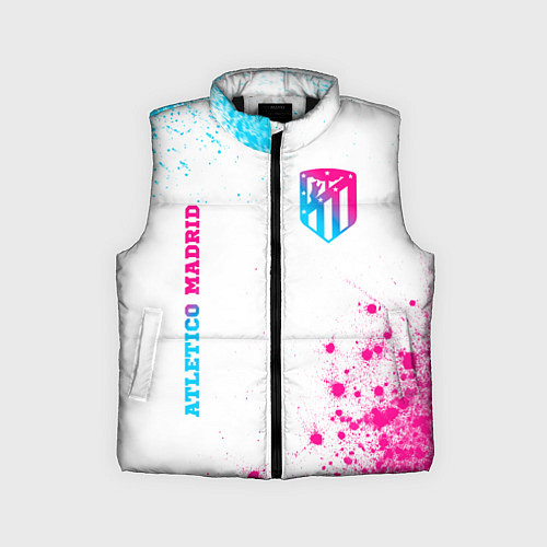 Детский жилет Atletico Madrid neon gradient style вертикально / 3D-Черный – фото 1