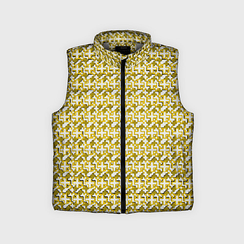 Детский жилет Белые плюсики на жёлтом фоне / 3D-Светло-серый – фото 1