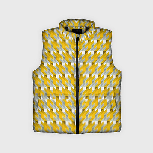 Детский жилет Жёлто-белый паттерн / 3D-Черный – фото 1