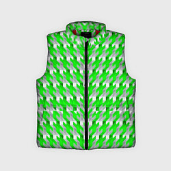 Детский жилет Зелёно-белый паттерн