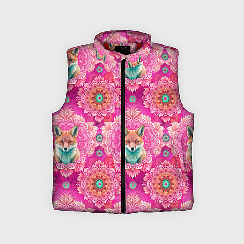 Детский жилет Лисица и паттерн / 3D-Красный – фото 1