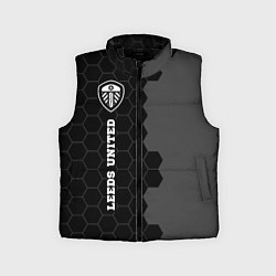 Детский жилет Leeds United sport на темном фоне по-вертикали, цвет: 3D-черный