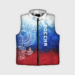 Детский жилет Герб России и флаг, цвет: 3D-светло-серый