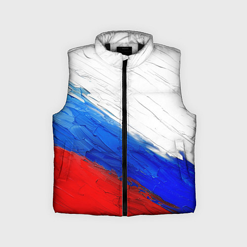 Детский жилет Триколор красками / 3D-Черный – фото 1
