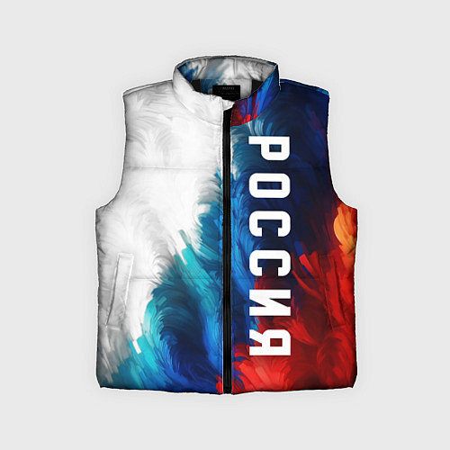 Детский жилет Россия триколор флаг / 3D-Черный – фото 1