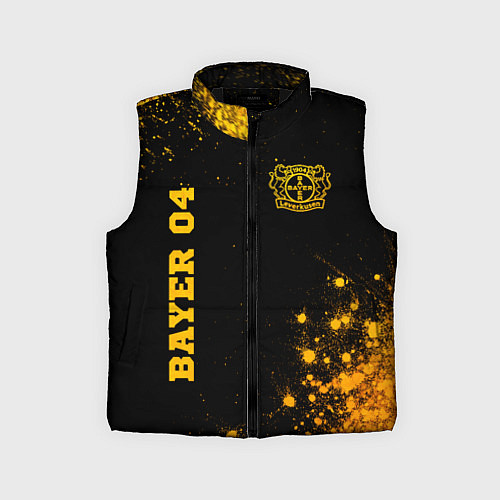 Детский жилет Bayer 04 - gold gradient вертикально / 3D-Черный – фото 1