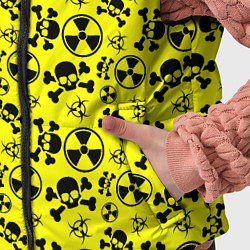 Детский жилет Опасные знаки со скелетами паттерн, цвет: 3D-красный — фото 2