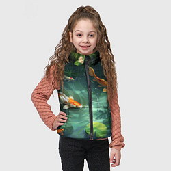 Детский жилет Рыбки Кои плавают в пруду, цвет: 3D-светло-серый — фото 2