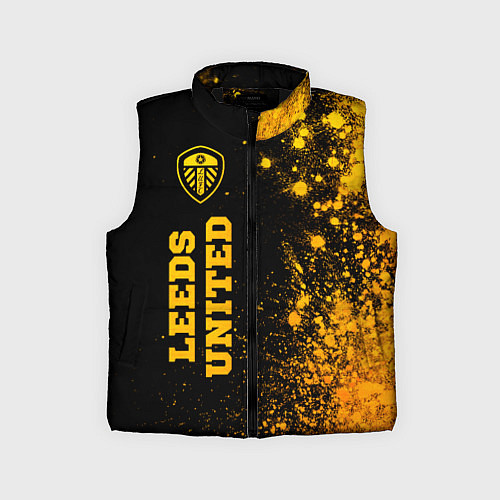 Детский жилет Leeds United - gold gradient по-вертикали / 3D-Черный – фото 1