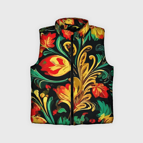 Детский жилет Хохлома акварель / 3D-Черный – фото 1