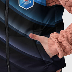 Детский жилет Герб России и черно-синяя абстракция, цвет: 3D-светло-серый — фото 2