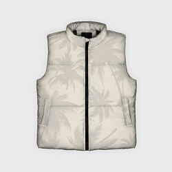 Детский жилет Бежевые пальмы паттерн, цвет: 3D-черный