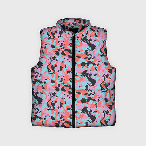 Детский жилет Неоновый пиксельный камуфляжный паттерн / 3D-Черный – фото 1