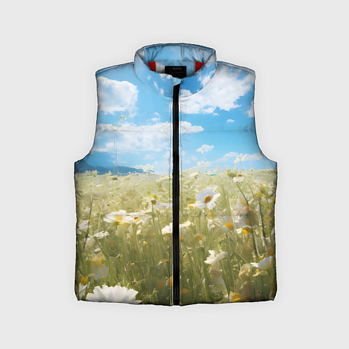 Детский жилет Ромашковое поле / 3D-Красный – фото 1