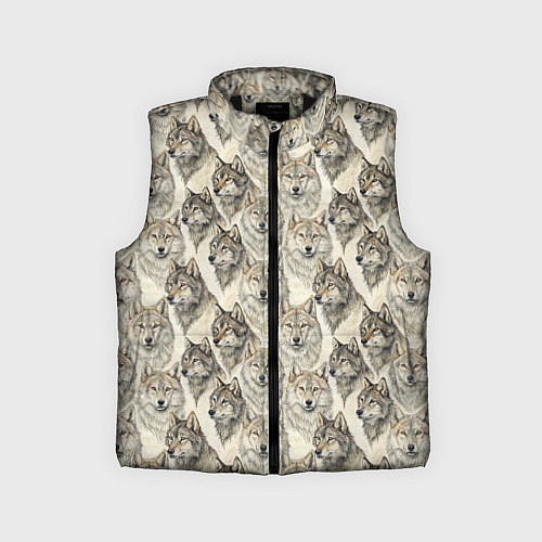Детский жилет Паттерн лесного волка / 3D-Черный – фото 1