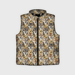Детский жилет Мотив с мордами волков, цвет: 3D-черный