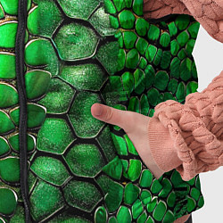 Детский жилет Зеленая змеиная кожа, цвет: 3D-черный — фото 2