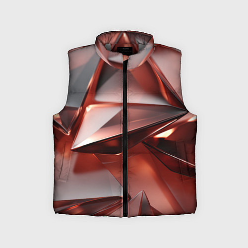 Детский жилет Рубиновые пирамидки / 3D-Светло-серый – фото 1