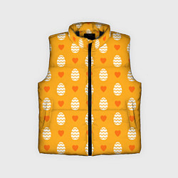 Детский жилет Оранжевый паттерн с яйцами и сердечками