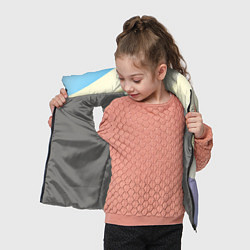Детский жилет Паттерн цветные волны - color waves, цвет: 3D-светло-серый — фото 2