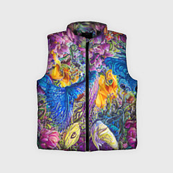 Детский жилет Абстрактный растительный паттерн - нейросеть, цвет: 3D-черный