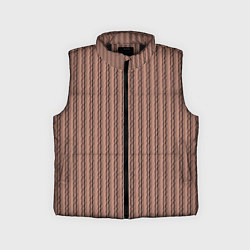 Детский жилет Терракотовый полосатый текстурированный, цвет: 3D-черный