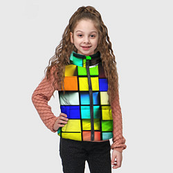 Детский жилет Оптические кубы, цвет: 3D-красный — фото 2